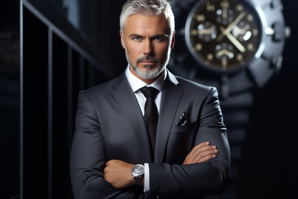 black suit and watch color combinations
