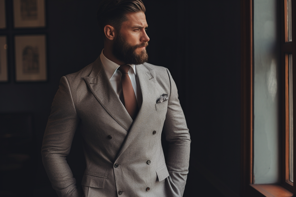 man in a double breasted suit